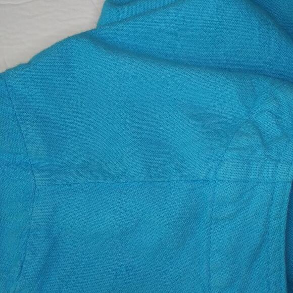 Vintage Drawstrings California 100% Cotton Boxy Button Up Blazer Pockets USA - Picture 9 of 12